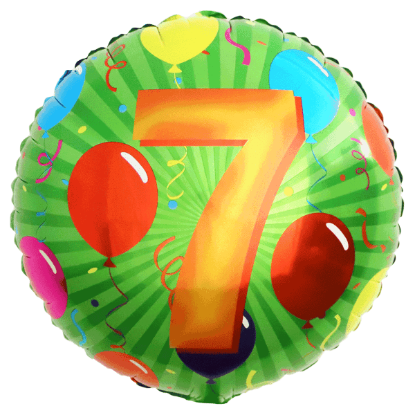 Folienballon mit Zahl 7